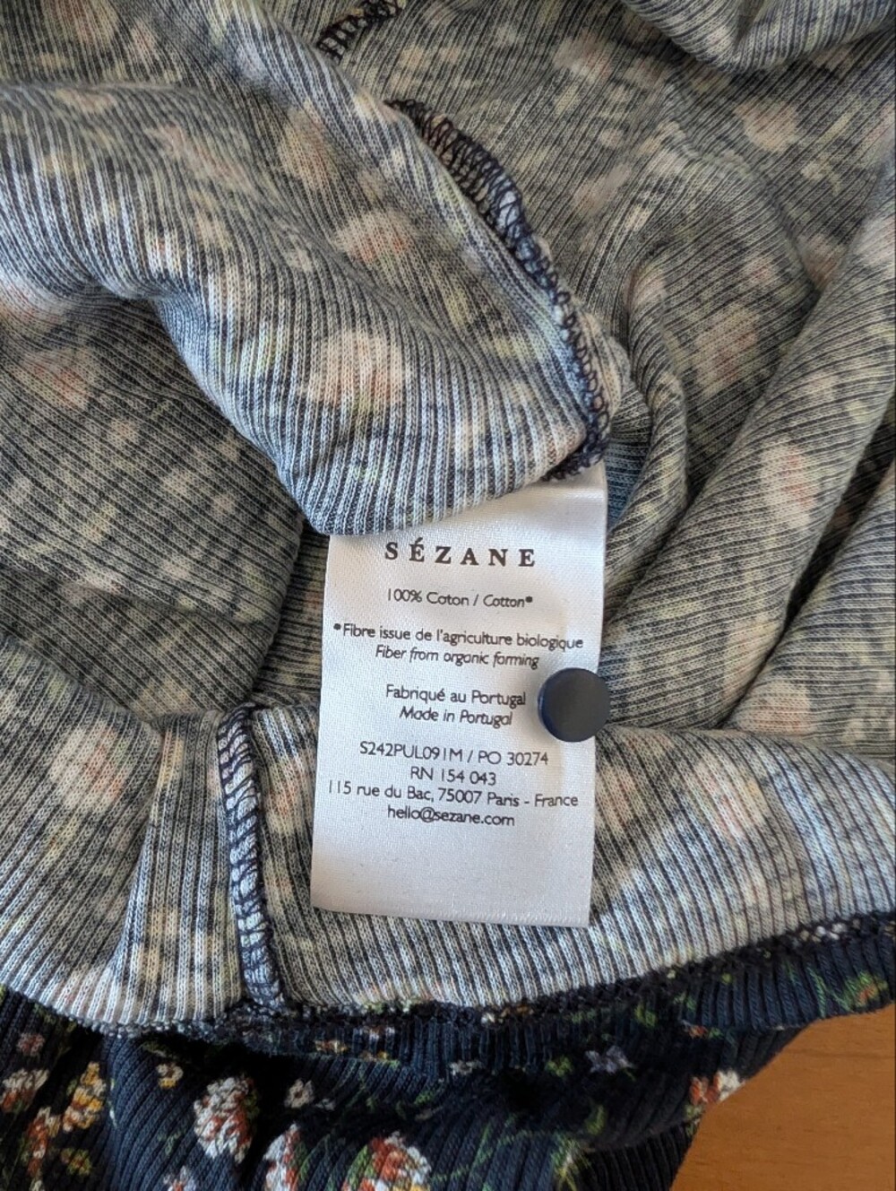NWT Sezane Felix Jumper Navy Miranda Print - Size M - Picture 6 of 7